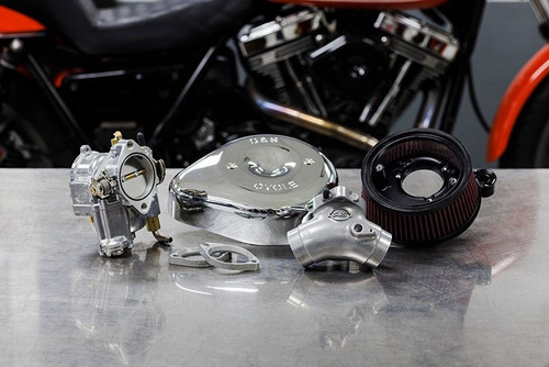 Super E Carburetor and Stealth Air Cleaner Kit, with Chrome Teardrop for 1999-2005 Big Twins