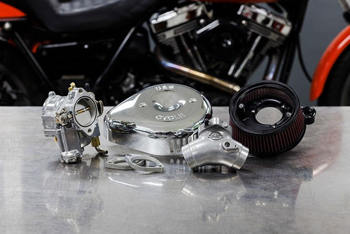 Super G Carburetor and Stealth Air Cleaner Kit, with Chrome Teardrop for 2006 Big Twins