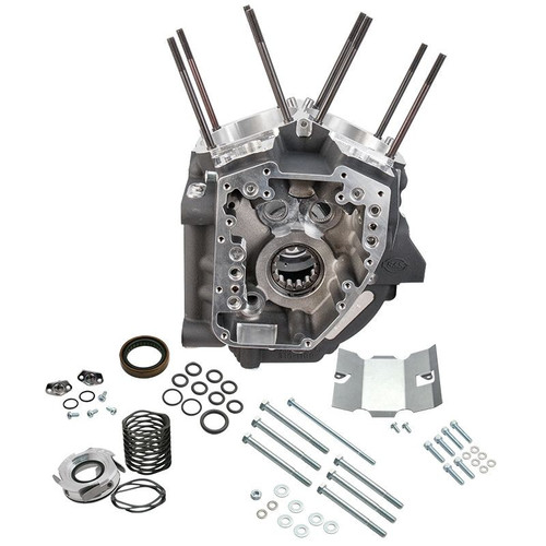 Crankcase for T143 Engines, 4.425" Bore, 4-3/8" Bolt Pattern, 1999-2006 Big Twin (except 2006 HD® Dyna®) - Wrinkle Black