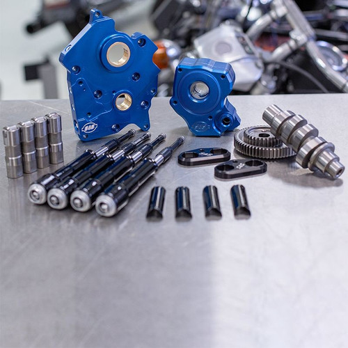 Gear Drive 465G Cam Chest Kit with Black Pushrod Tubes for Water Cooled 2017-up M8 Models