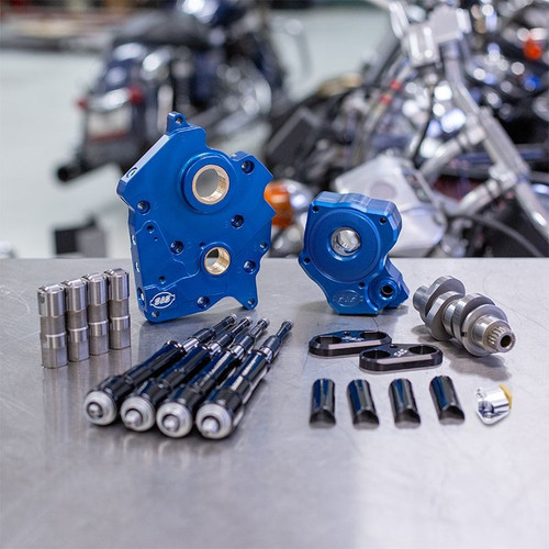 Chain Drive 475C Cam Chest Kit,with Black Pushrod Tubes for Oil Cooled 2017-up M8 Models