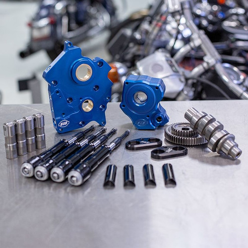 Gear Drive 475G Cam Chest Kit with Black Pushrod Tubes for Oil Cooled 2017-up M8 Models