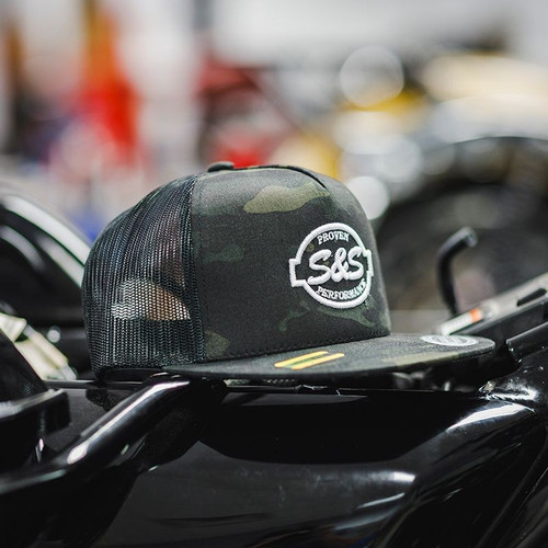 S&S® Cycle Snapback Black Camo Trucker Hat