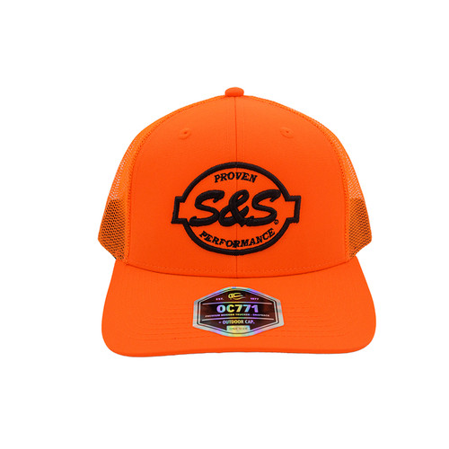 Hat, Trucker, S&S® Cycle, One Size Fits All, Blaze Orange