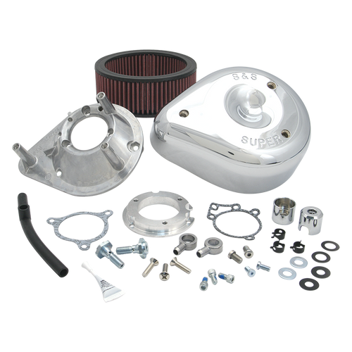 S&S® Teardrop Aircleaner Kit for 2008-'17 HD® Twin Cam®, 103™, 110™ Tri-Glide and CVO® Stock-Bore Throttle By Wire Models - Chrome