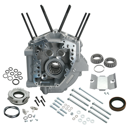 4-1/8" Bore Crankcases for 1999-'06 Big Twins except '06 HD® Dyna® Models, S&S Stud Pattern - Silver