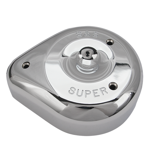 Teardrop Chrome Air Cleaner Cover For S&S® Super E & G Carbs and Some S&S® Air Cleaners For Stock Fuel Systems