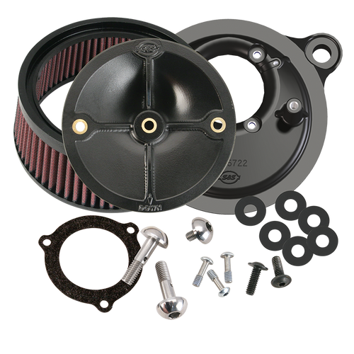 S&S® Stealth Air Cleaner Kit Without Cover For 2003-'17 HD® Models, Using the S&S® 66mm Throttle Hog