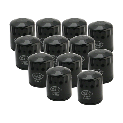 12 Pack of Black Oil Filter for 1999-'18 HD® Big Twins, 2017-Up M8 & X-Wedge™